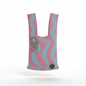 Embellished Knit “Anti-Social” Tote Bag